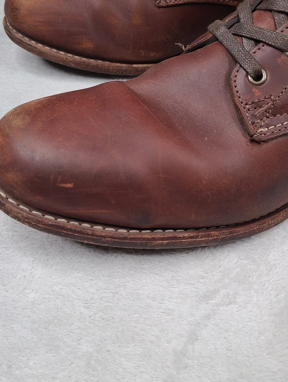 Wolverine 1000 Mile Plain Toe boots USA Made Amber Brown Men's 13 D